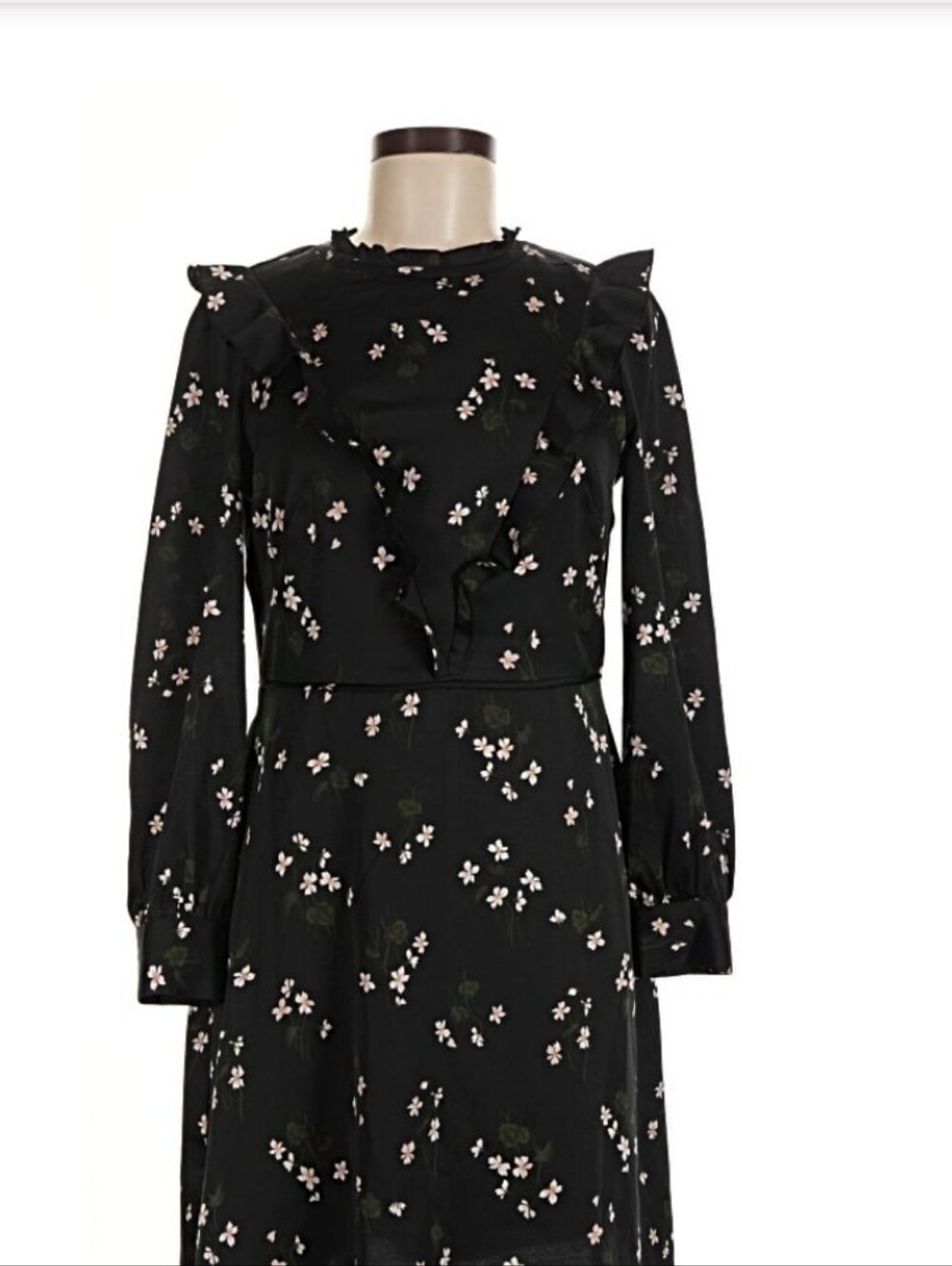 Ann Taylor Black Floral Ruffle Dress - Picture 6 of 6